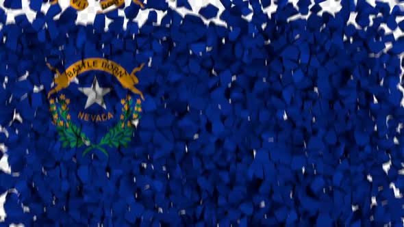 Nevada State Flag Breaking Rocks Transition