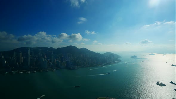 Beautiful building and architecture around Hong kong city skyline