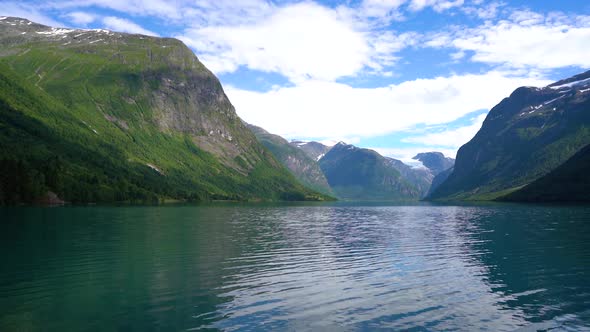 Beautiful Nature Norway Lovatnet Lake