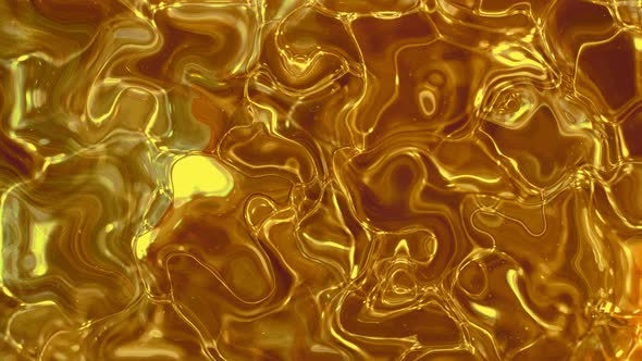 Golden Shiny Abstract Background Liquid Animated