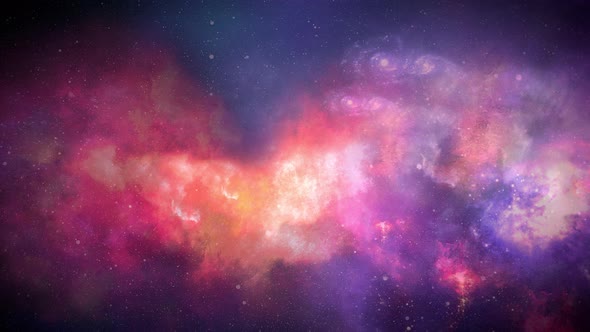 01 Space Nebula With Galaxy 4K