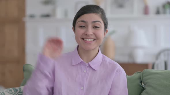 Portrait of Indian Woman Talking on Online Video Call