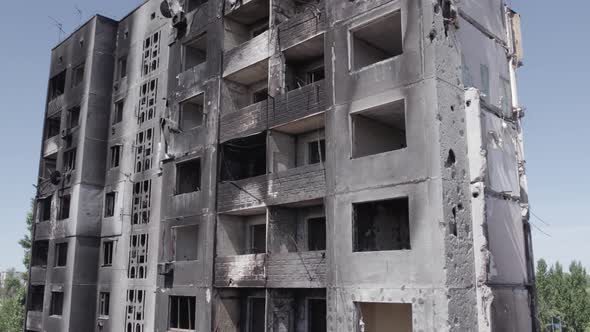 Residential Building Destroyed By the War in Ukraine