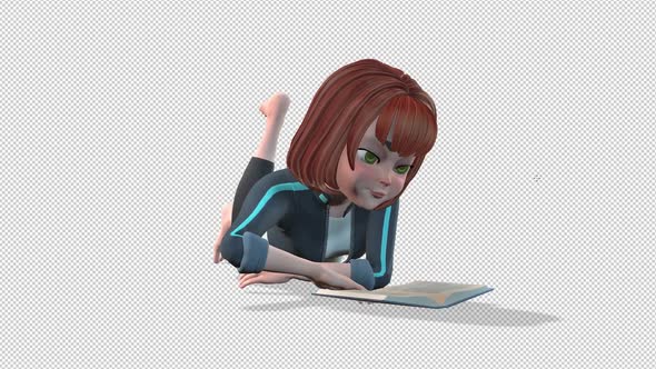 Little Girl Reading Book alt