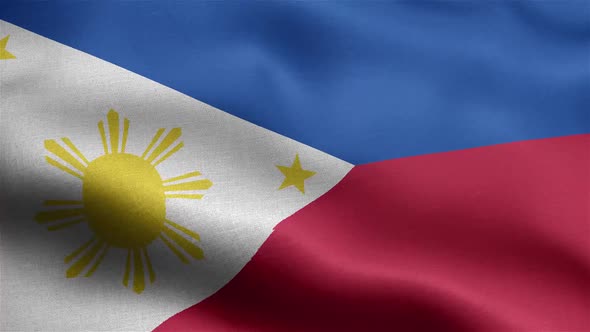 Philippines Flag Seamless Closeup Waving Animation