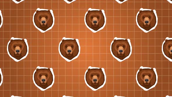 Bear Head Background Cartoon Animation