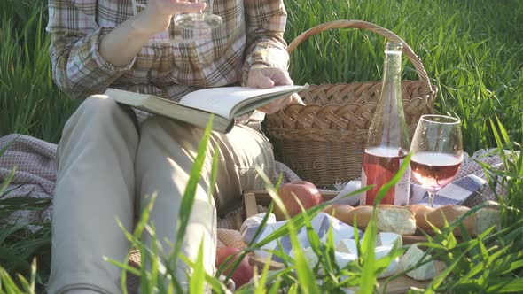 Girl With Book On A Picnic 7