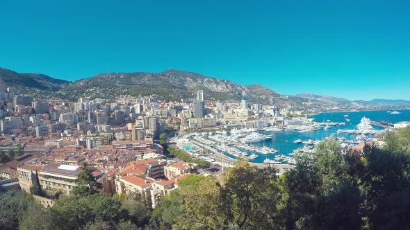 Panoramic View on The Port of Monaco