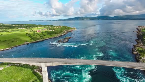 Whirlpools of the Maelstrom of Saltstraumen, Nordland, Norway