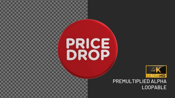 Price Drop Rotating Looping Badge with Alpha Channel alt