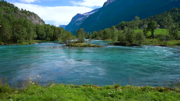 Beautiful Nature Norway Lovatnet Lake