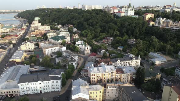 Aerial View of Kyiv, Ukraine. Slow Motion