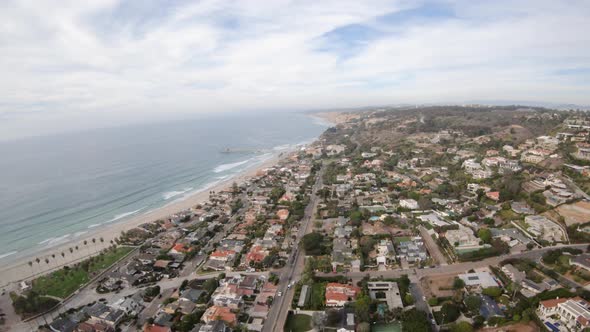 Scripps Beach And Pier Aerial Shot La Jolla California