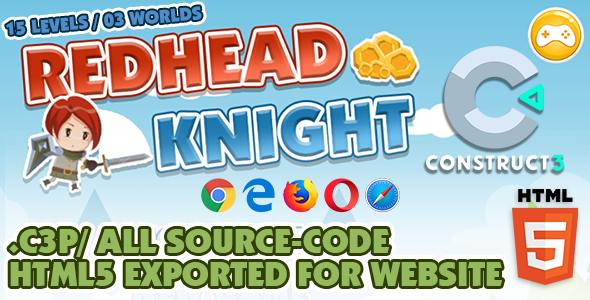 Redhead Knight - Platform / Side-scrolling HTML5 Game - Construct 3