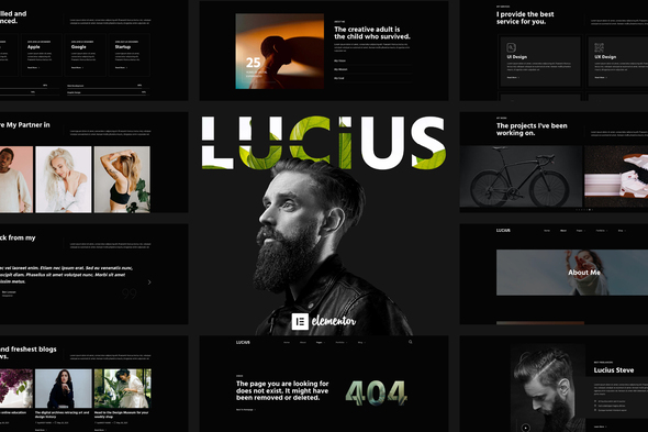 Lucius - Personal Portfolio Elementor Template Kit