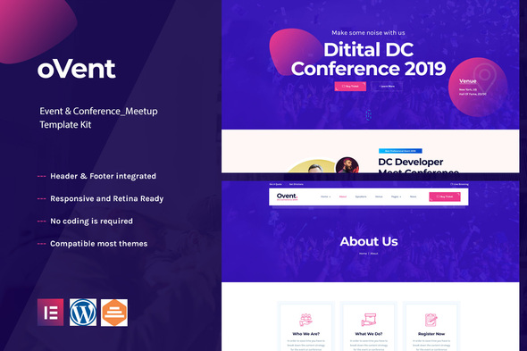 Ovent - Event Conference & Meetup  Elementor Template Kit