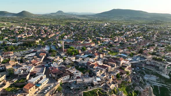 Awesome aerial view of Uchisar 4 K Turkey Cappadocia