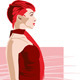 Girl Profile Red Isolated  - GraphicRiver Item for Sale