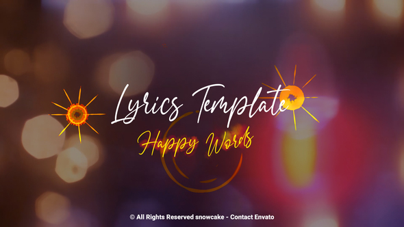 Lyrics Template Happy Words