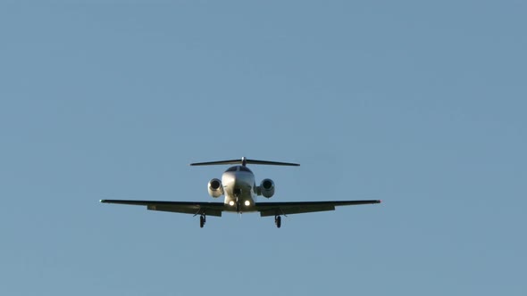 Commercial Airplane Airliner Landing at Airport Terminal