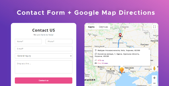 Contact Form with Google Maps Directions