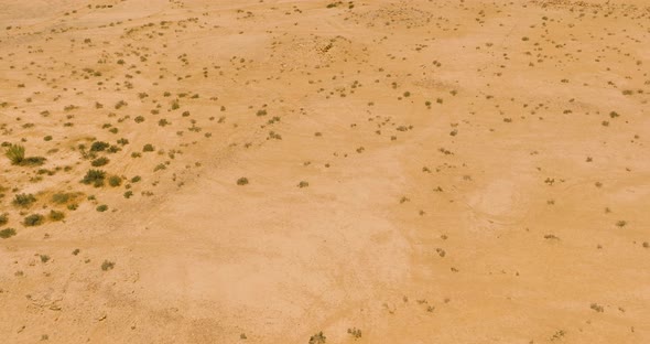 Dry desert landscape, Drone footage.