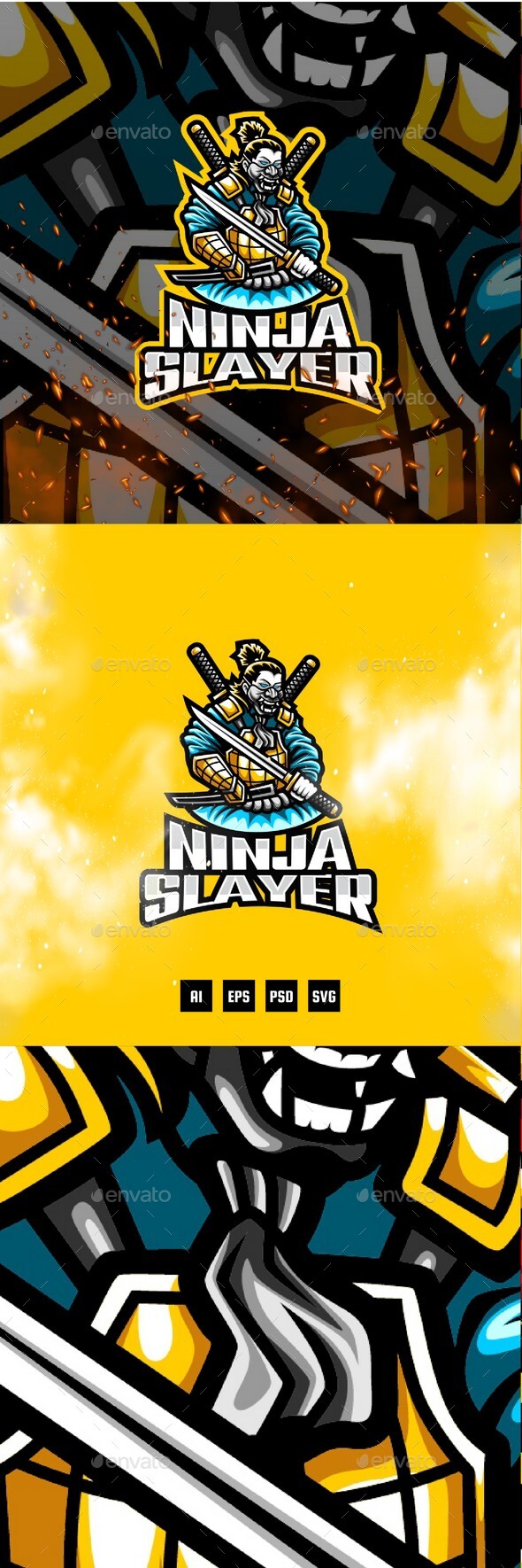 Ninja Slayer E-Sport and Sport Logo Template