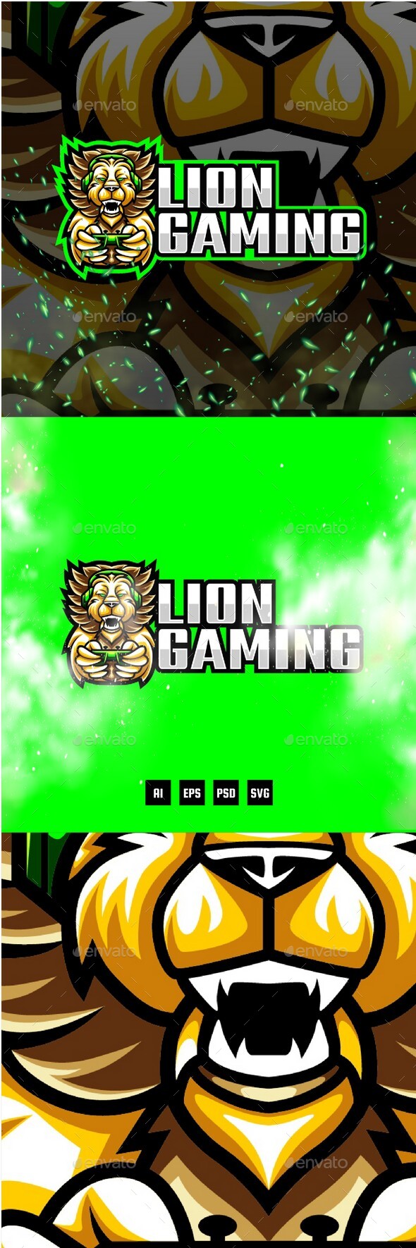 Lion Gaming E-Sport and Sport Logo Template