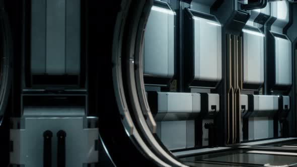 3D Rendering of Realistic Scifi Spaceship Corridor