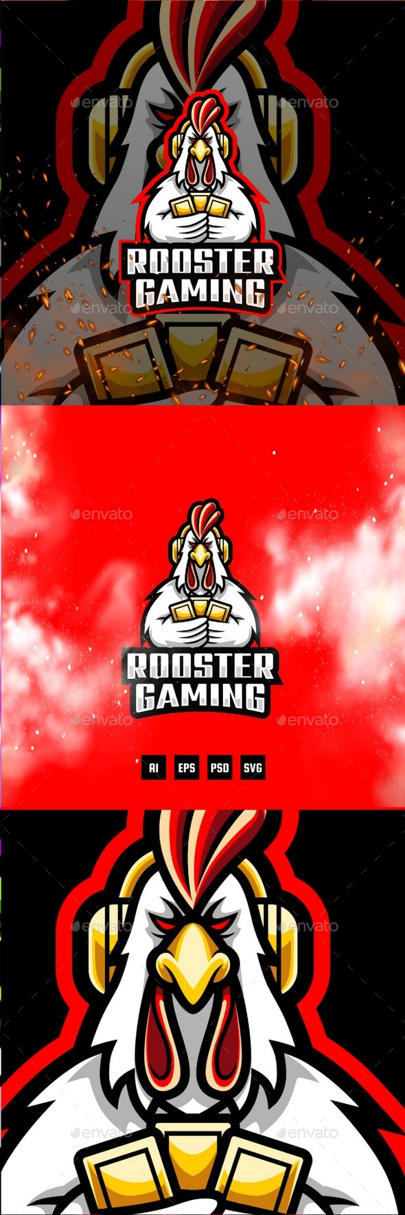 Rooster Gaming E-Sport and Sport Logo Template
