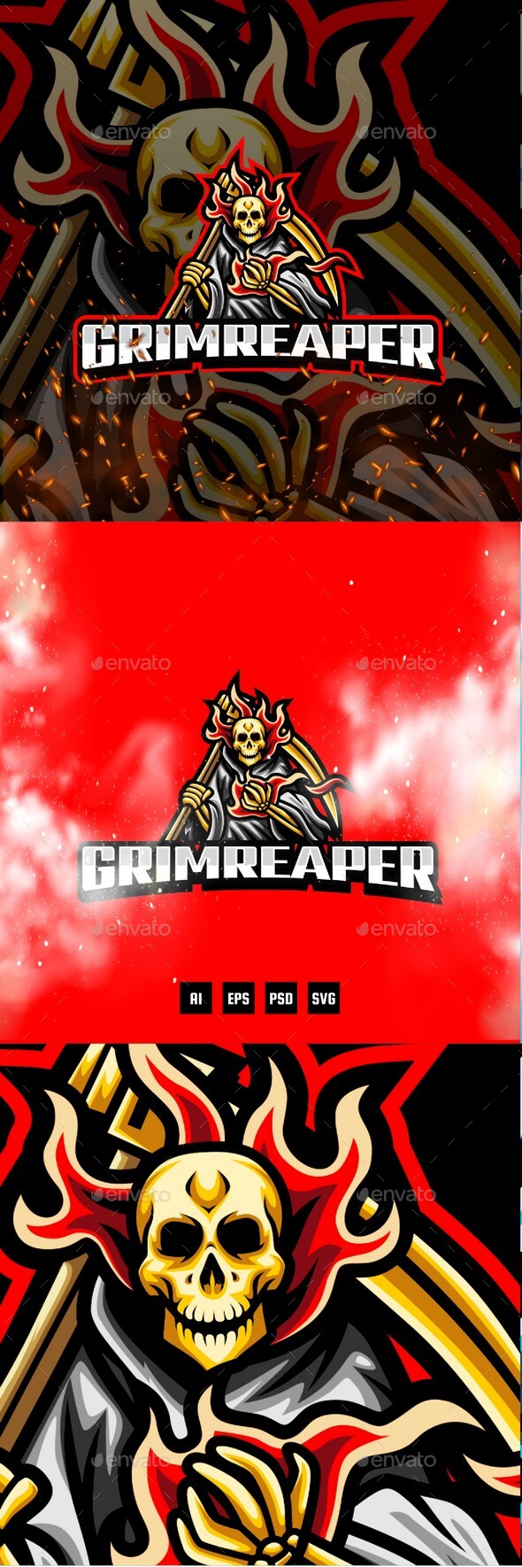 Grim Reaper E-Sport and Sport Logo Template