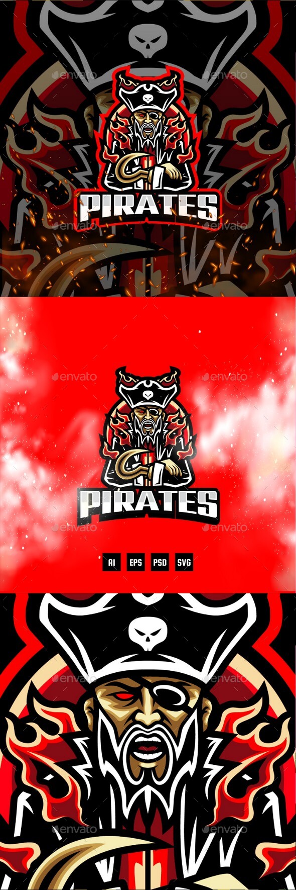 Pirates E-Sport and Sport Logo Template