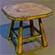 A wooden chair with scuffs and abrasions - 3DOcean Item for Sale