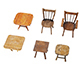 A set of wooden chairs with scuffs and abrasions - 3DOcean Item for Sale