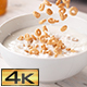 Circle-Shaped Cereals Falling into Bowl with Milk - VideoHive Item for Sale