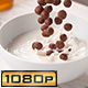 Chocolate Ball-Shaped Cereals Falling into Bowl with Milk - VideoHive Item for Sale
