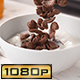 Cocoa Shell-Shaped Cereals Falling into Bowl with Milk - VideoHive Item for Sale