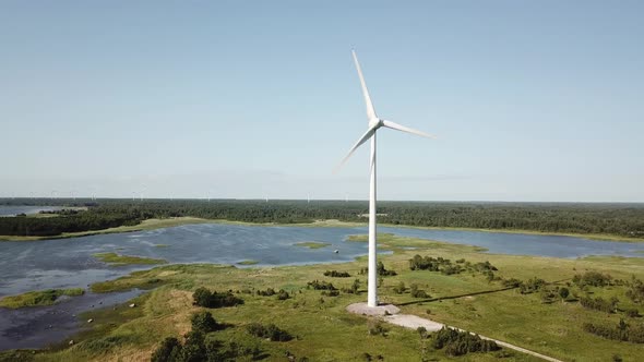 Beautiful Windmill Turbines Estonia Virtsu Park