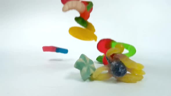 Macro Fly-through Footage of Jelly Sweets