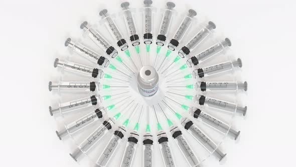 Vial with Hepatitis A Vaccine and Syringes