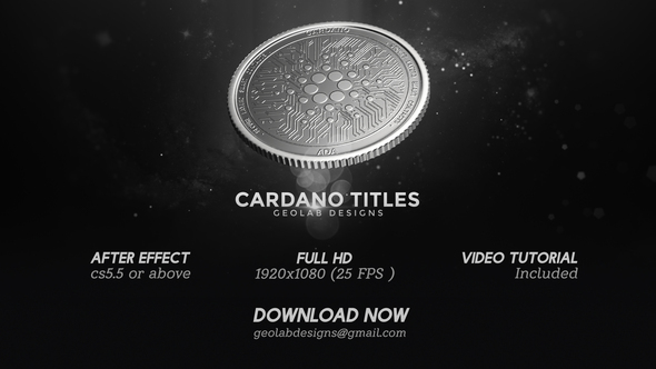Cardano Coin Titles l Blockchain ADA Coins l Cryptocurrency Currency l Digital Numbers