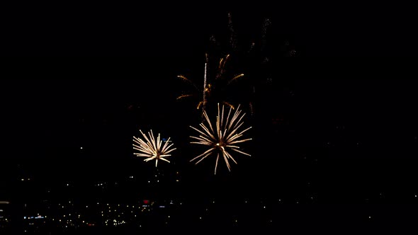 Fireworks Flashing in the Evening