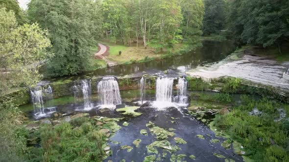 Aerial View of the Keila Waterfall Estonia 