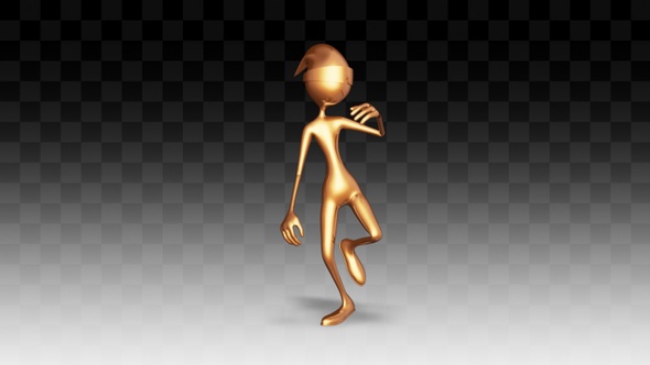 3D Character Man Gold Dance