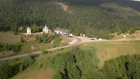 Aerial View of the Road in Mountains