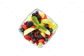 Bowl of fresh fruit salad isolated on white background / Photodune, Misc