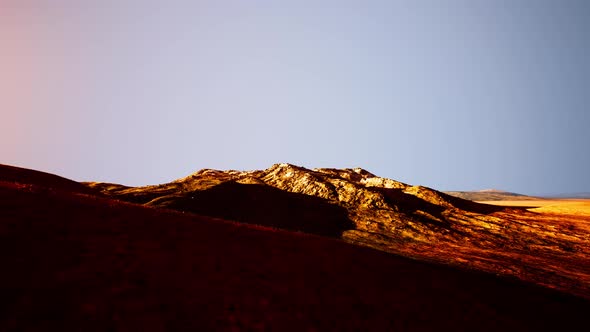 Sun Set Scene Over Mountains In Indian Himalaya