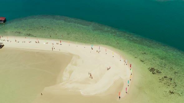 Tropical Island with Sandy Beach. Palawan, Philippines