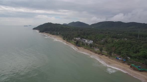 Sea and Mountain AerialSea of South of ThailandChumporn Province, Thailand
