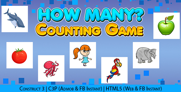 How Many Kids Educational Counting Game (Construct 3 | C3P | HTML5) Kids Game
